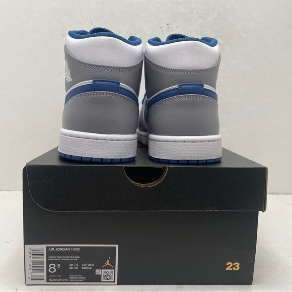 Nike Air Jordan 1 Retro Mid “True Blue/Cement Grey” 2023 - Picture 4 of 4
